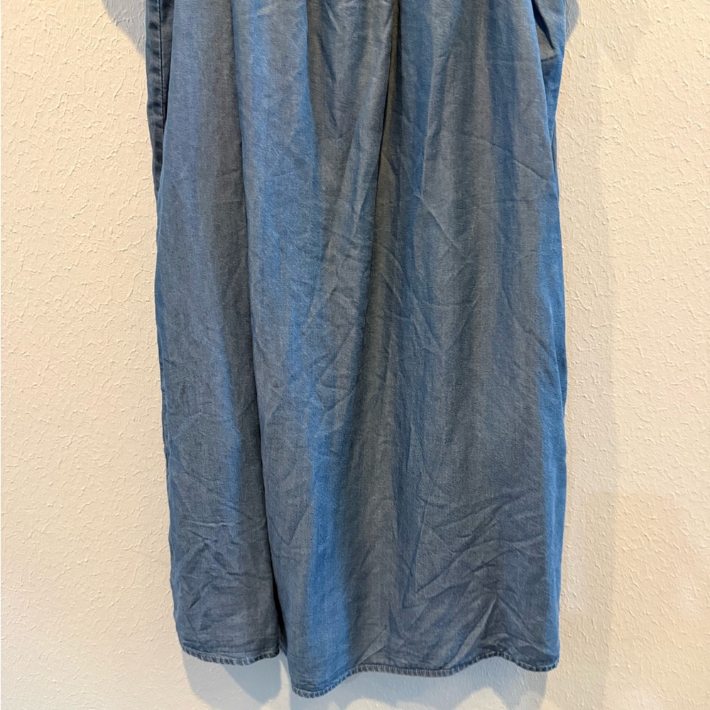 Chelsea & Theodore Denim-Look Ruffle Top - Chambray Blue - Picture 5 of 10